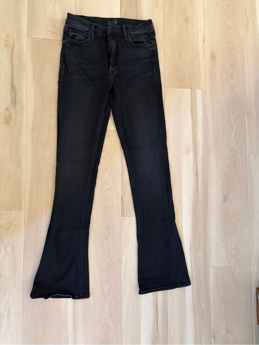 MOTHER Black Flare Jeans